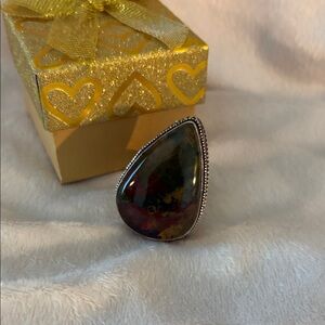 Teardrop Multicolor Stone Fashio  Ring